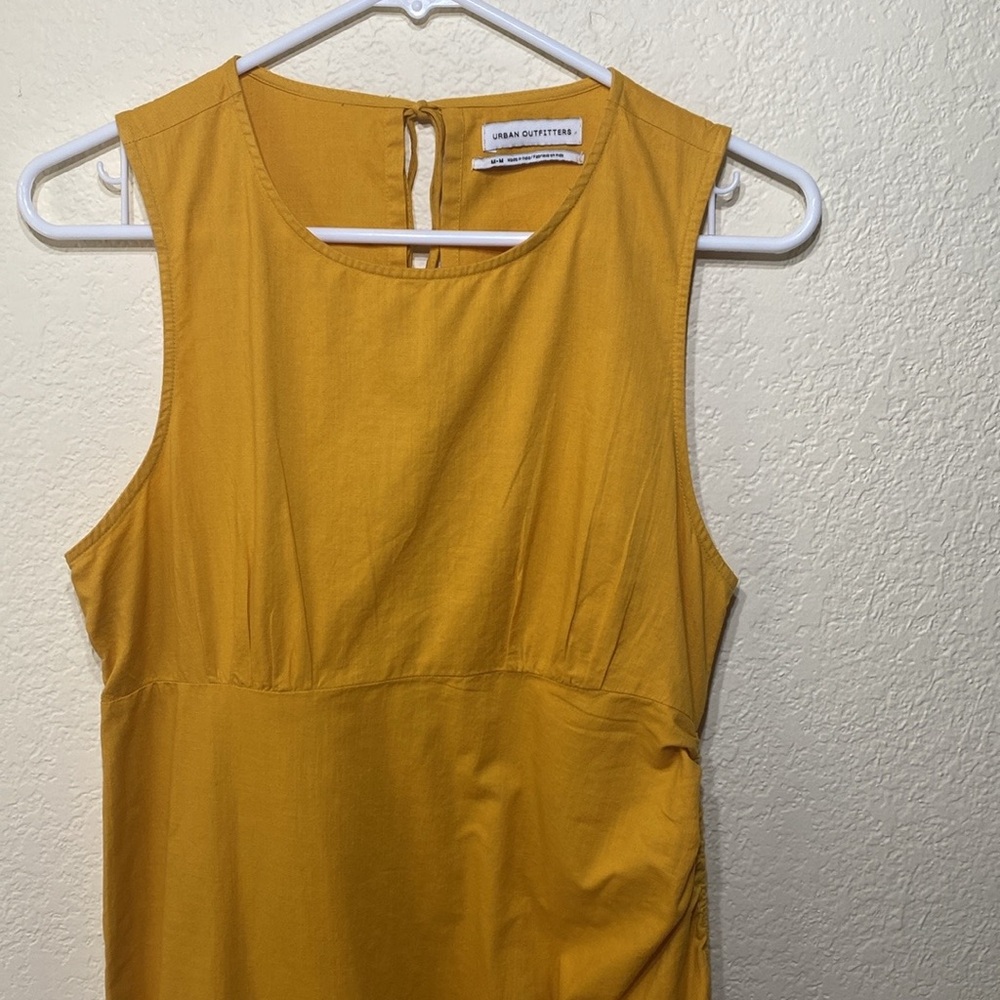 Urban‎ Outfitters Yellow Cotton Jackie Cinched Sleeveless Midi Dress Size Medium - Picture 5 of 12